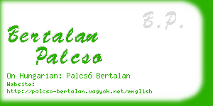 bertalan palcso business card