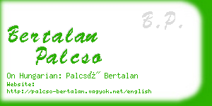 bertalan palcso business card